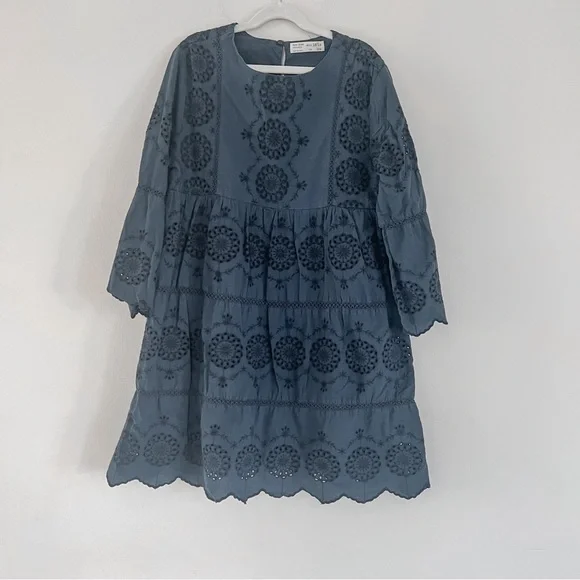 zara blue lace dress The Play Organic Cotton Dress